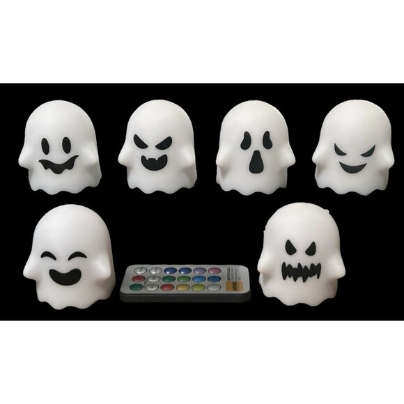 6 Ghost Color Changing Flickering Flameless Candles Battery Op w/ Remote & Timer - Picture 2 of 4